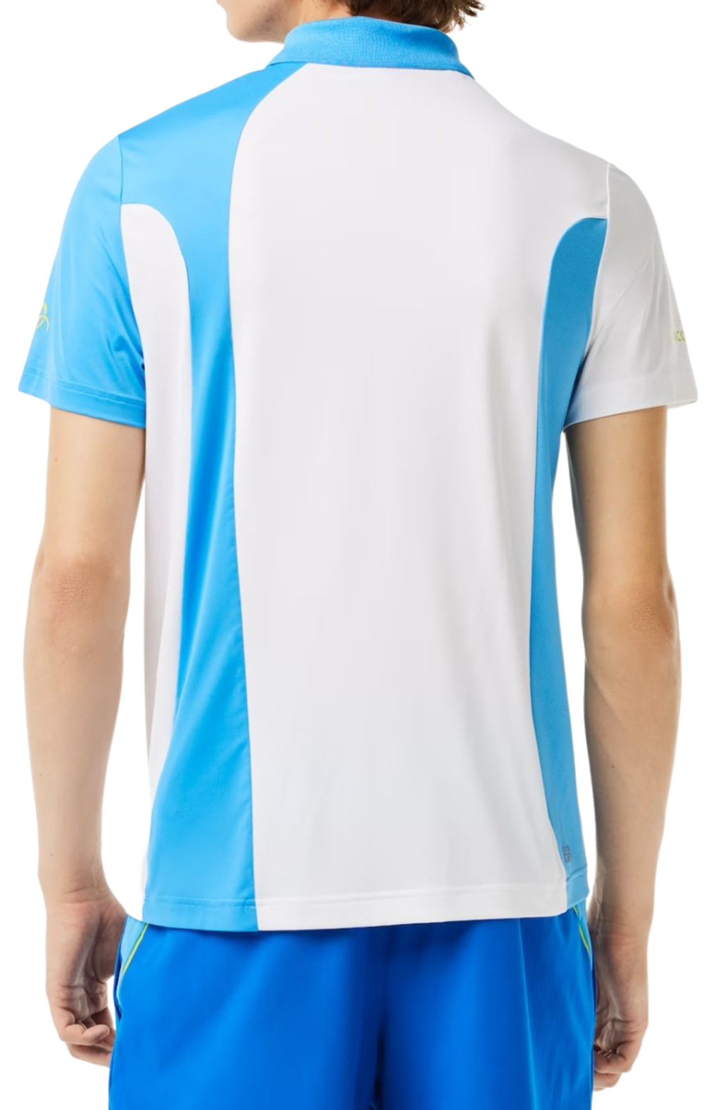 Мужское теннисное поло Lacoste SPORT Novak Djokovic Regular Fit Colorblock Polo - blue/white