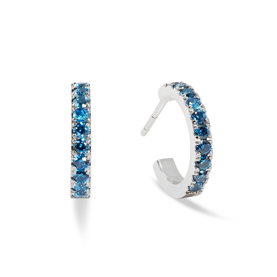 Серьги Coeur de Lion Hoop Blue-Silver 15мм 0146/23-0717