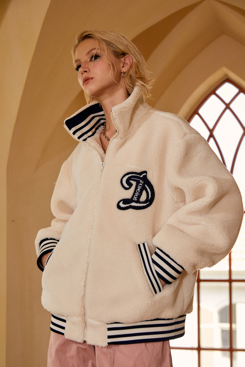 White sherpa bomber jacket hotsell