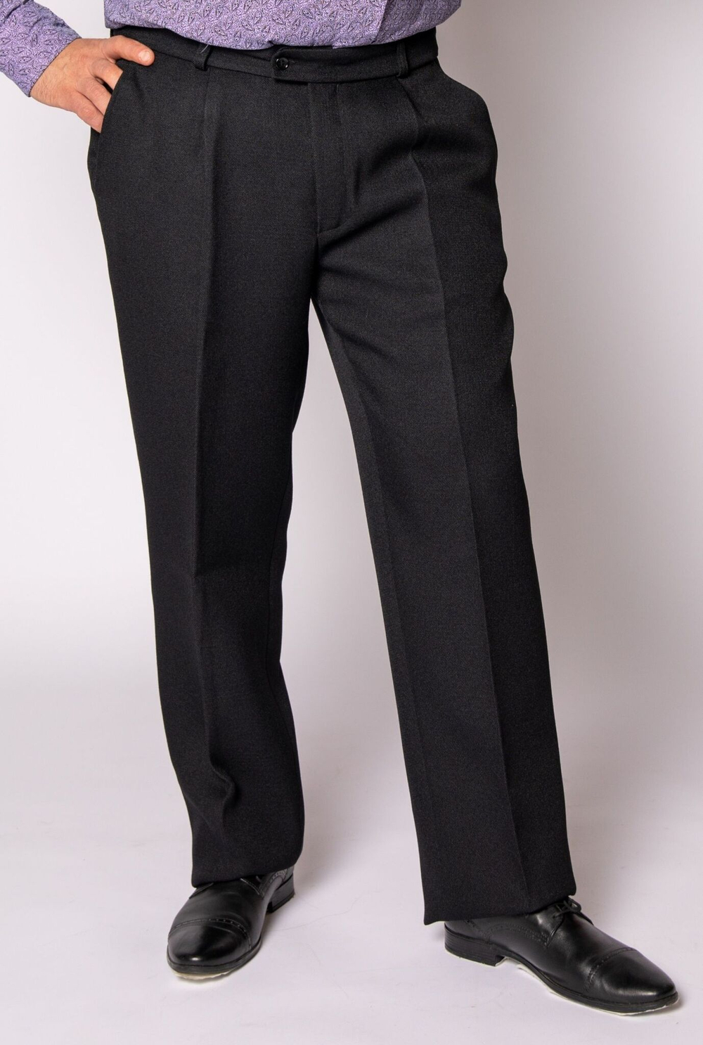 Брюки мужские чёрные демисезонные осенние весенние классические классика теплые шерстяные полушерсть костюмные офисные строгие деловые прямые 48 размер L XL