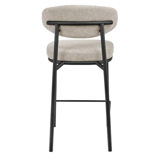 Стул полубарный Lucas 2 латте шенилл с чёрными ножками