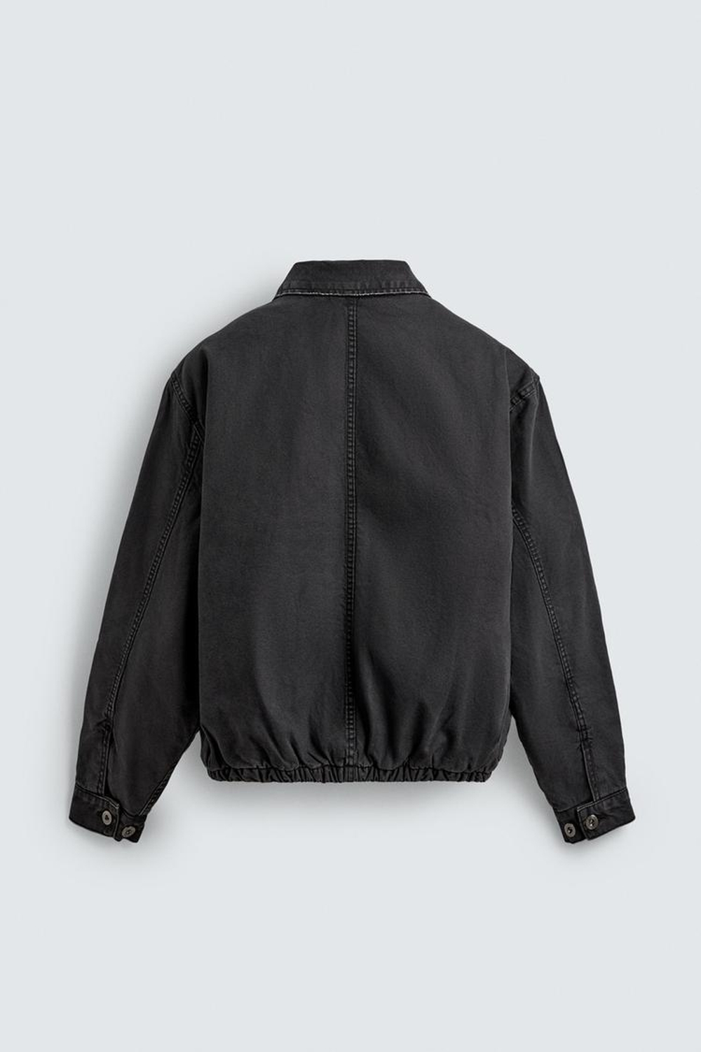 ZARA УТЕПЛЕННАЯ ДЖИНСОВАЯ КУРТКА, УГОЛЬНЫЙ