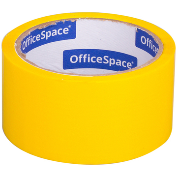 Клейкая лента упаковочная OfficeSpace, 48мм*40м, 45мкм, желтая, ШК Скотч