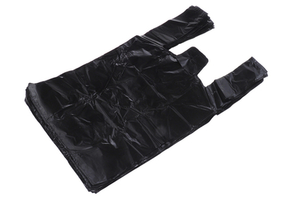 Пакет-майка 26+14х48см цвет черный 100шт/уп цена за уп