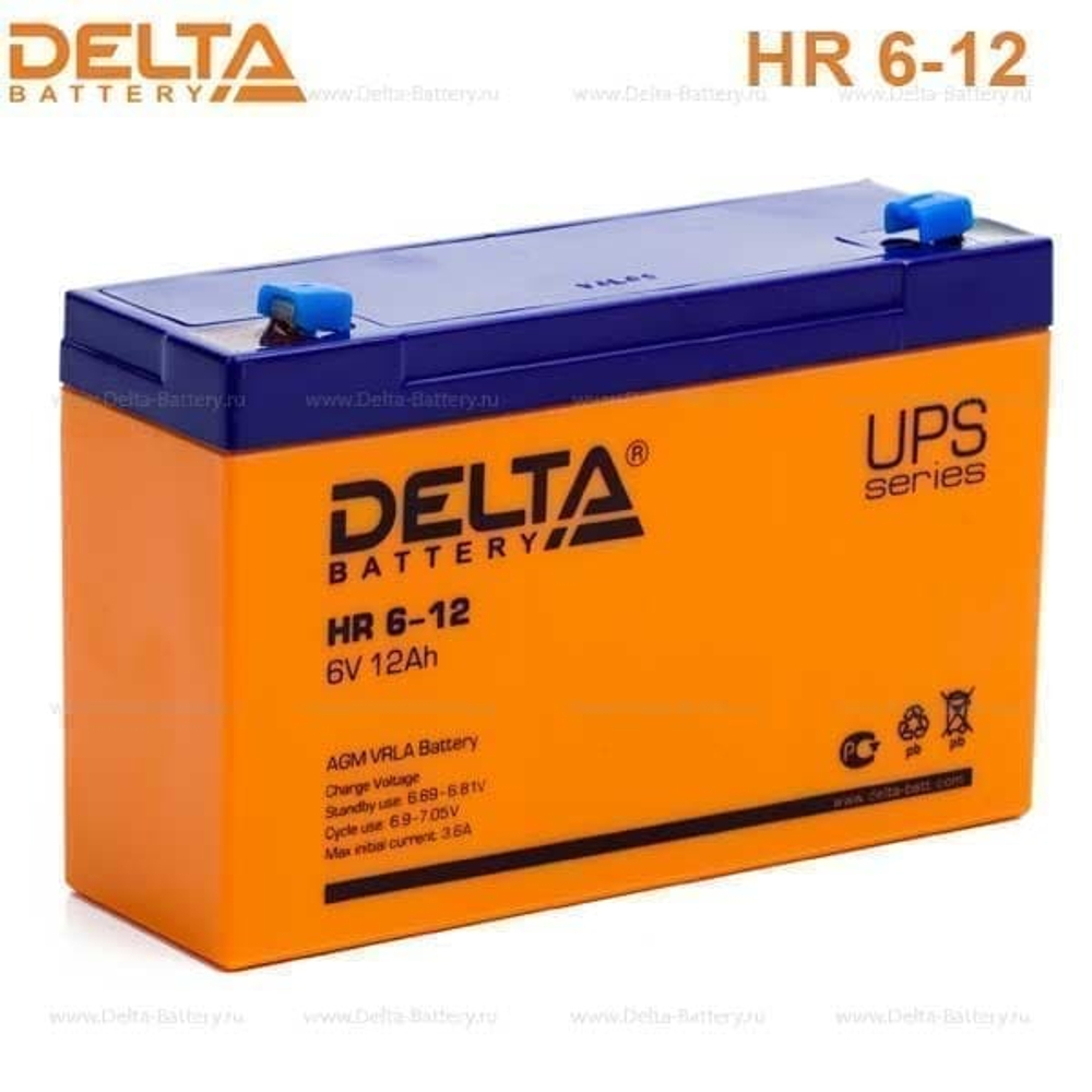 Аккумуляторная батарея Delta HR 6-12 (6V / 12Ah)