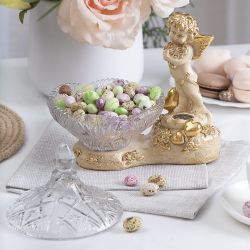 Сахарница стеклянная с крышкой Ангел Роуз Айвори