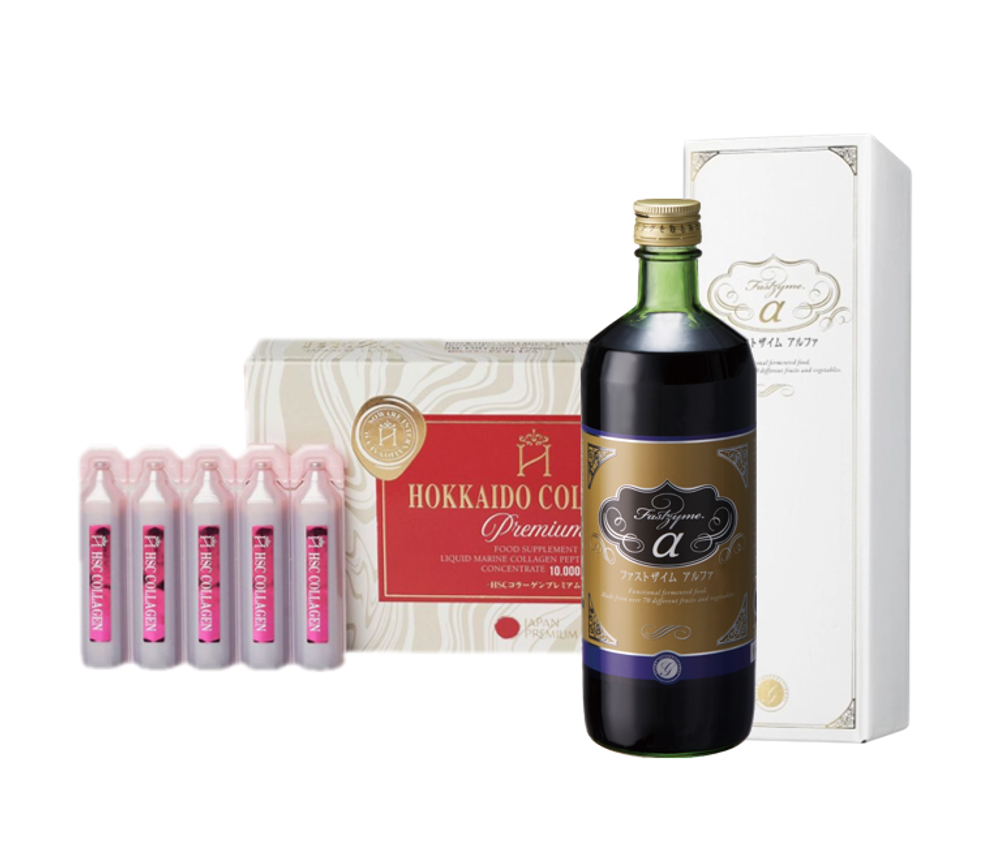 Питьевой (морской) коллаген "HSC COLLAGEN PREMIUM" 15флх20 мл + Пробиотический концентрат - FASTZYME ALPHA - 720 мл