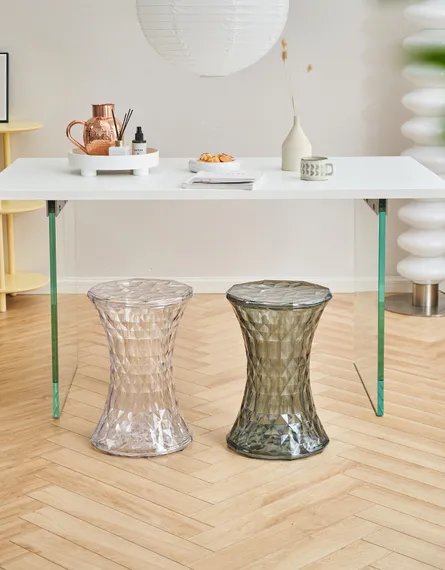 Столик-табурет Rock прозрачный серый