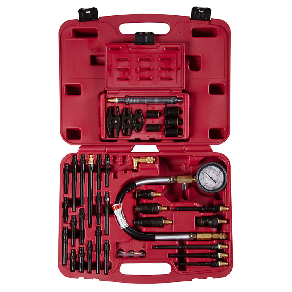 МАСТАК (120-12170) Компрессометр дизельный, 0-70 атм, кейс, комплект адаптеров