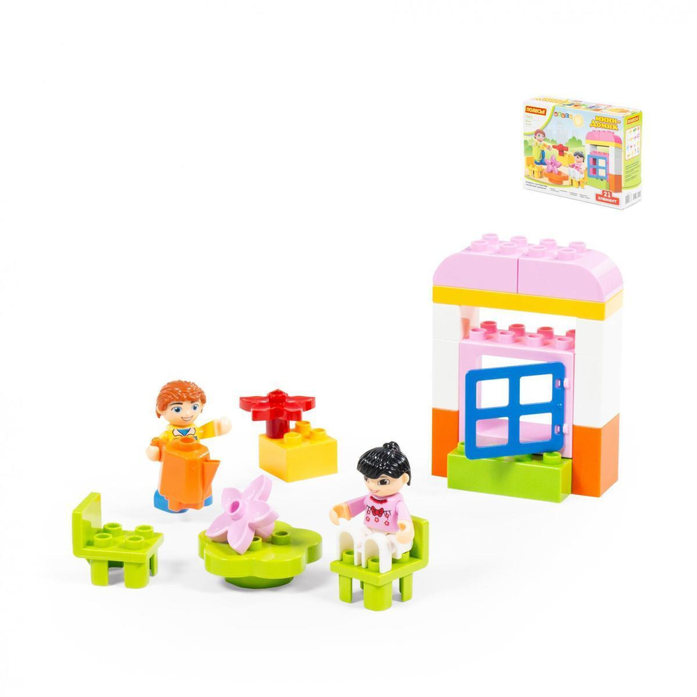 Конструктор "Макси" - "Мини-Домик" (21 элемент) коробка (Полесье)