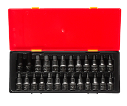 Набор бит-головок 1/2" HEX H4-H14, TORX T20-T60,SPLINE M5-M12 25 предметов JTC