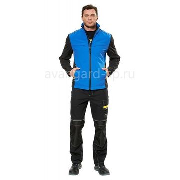 Куртка "Тайм" без капюшона (черный/василек)