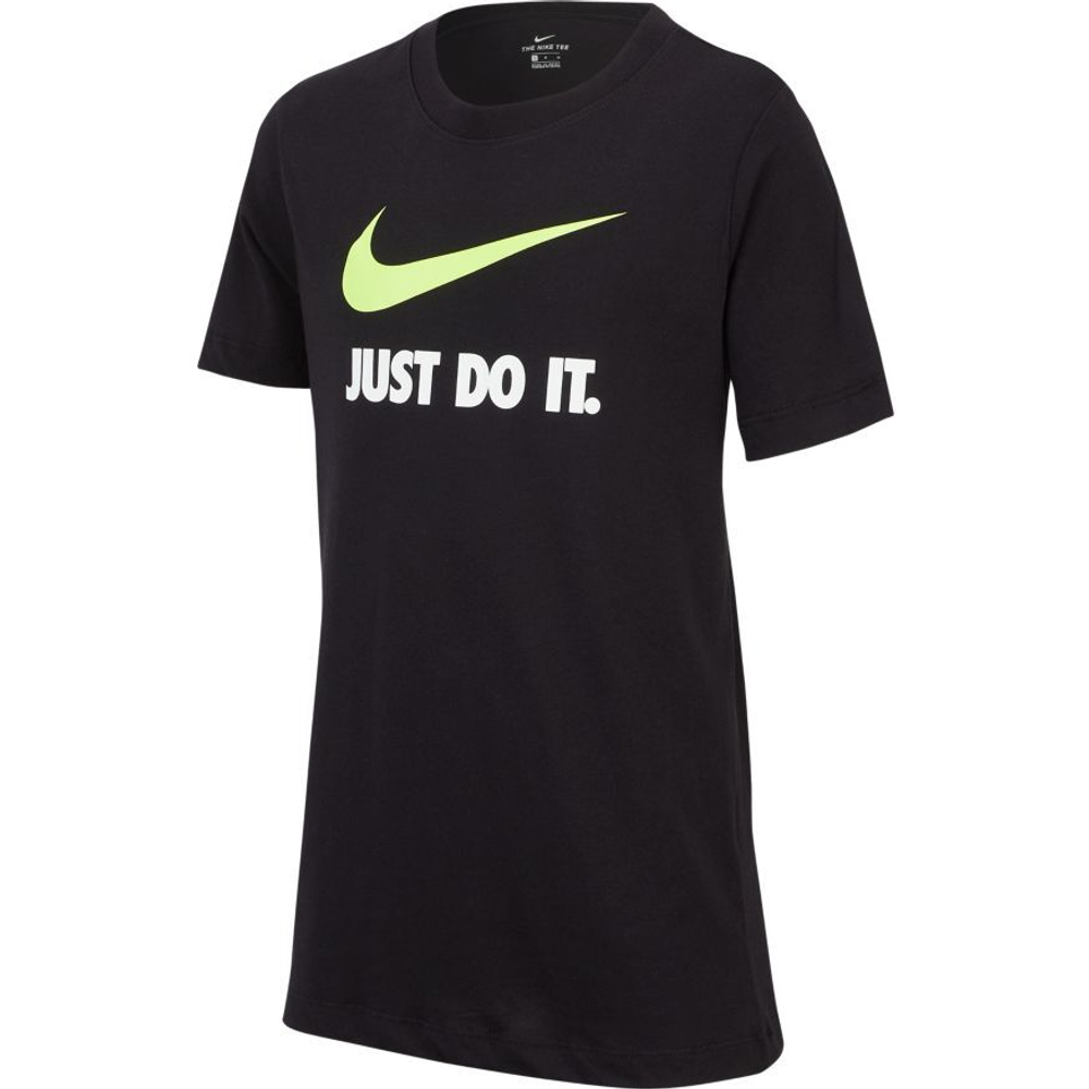 Футболка для мальчика теннисная Nike B NSW Tee Just Do It Swoosh - black/volt