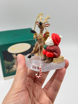 Ёлочное украшение Санта Клаус и олень, Hallmark