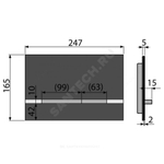 Кнопка для инсталляции черная глянцевая Alca Plast STRIPE-GL1204