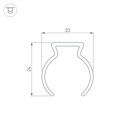 Профиль WPH-FLEX-D22-360deg-1000 (Arlight, Пластик) 053423