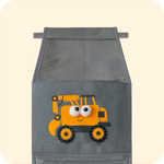 Кармашки для детского сада, на липучке. Экскаватор с глазками-помпонами