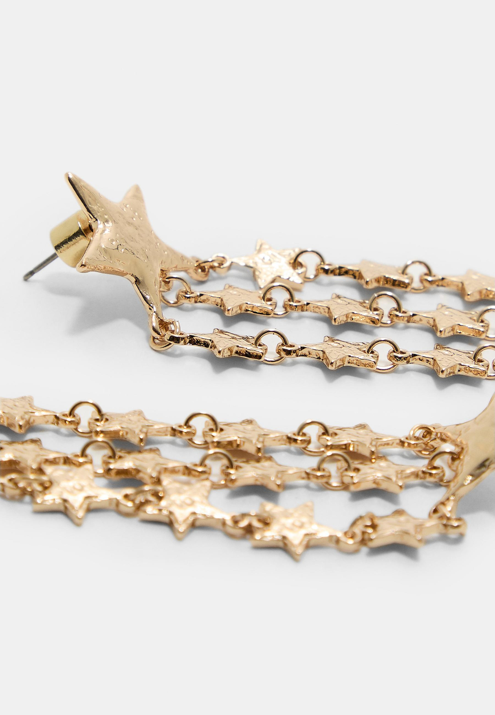 STRADIVARIUS Каскадные серьги-подвески в форме звезд, золотой