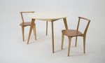 Стол Zip-mebel Сканди К 90 натур/слоновая кость со стульями Франк натур