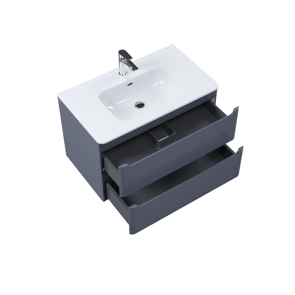 Тумба с умывальником IDDIS Edifice, подвесная, 80 см, темно-серый, EDI80D0i95K