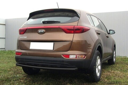 Защита заднего бампера (нержавейка) Kia Sportage (2016-2021) d57 (черный)