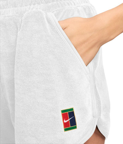 Женские Шорты теннисные Nike Court Mid-Rise French Terry Tennis Shorts - белый
