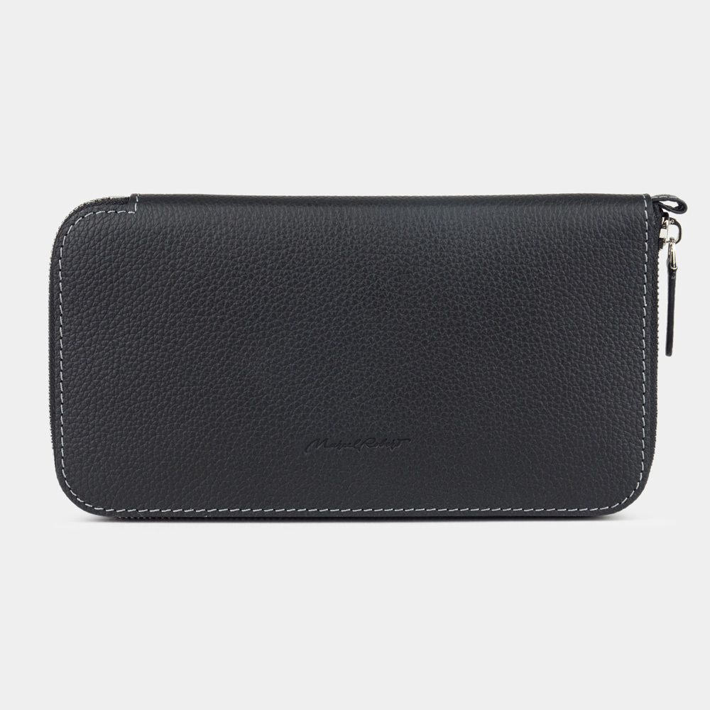 Кожаный кошелек, теленок черного цвета