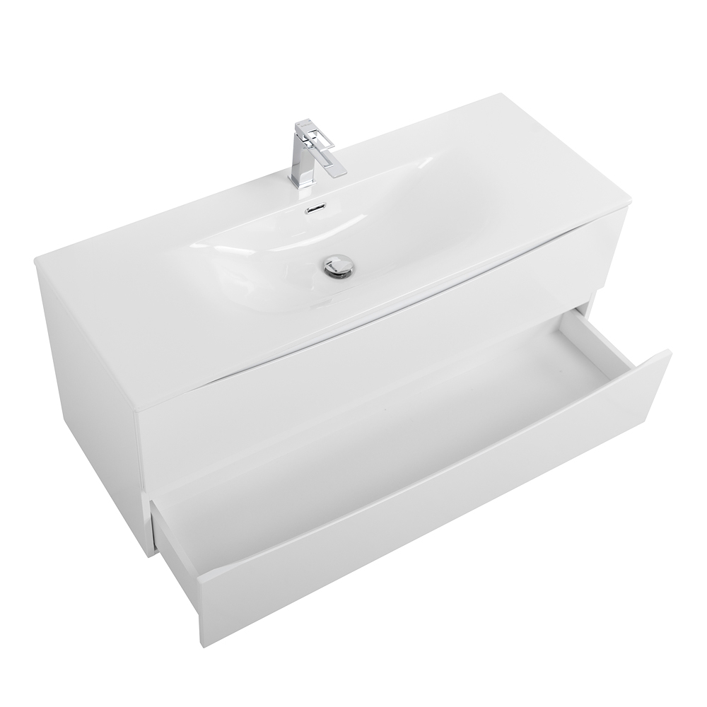 Тумба с раковиной подвесная BelBagno MARINO-CER-N-1200-2C-SO-BL-P Bianco Lucido, раковина белая BB-8099-120