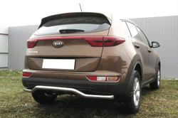 Защита заднего бампера (нержавейка) Kia Sportage (2016-2021) d57 волна