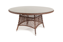 "Эспрессо" плетеный круглый стол, диаметр 150 см, цвет коричневый