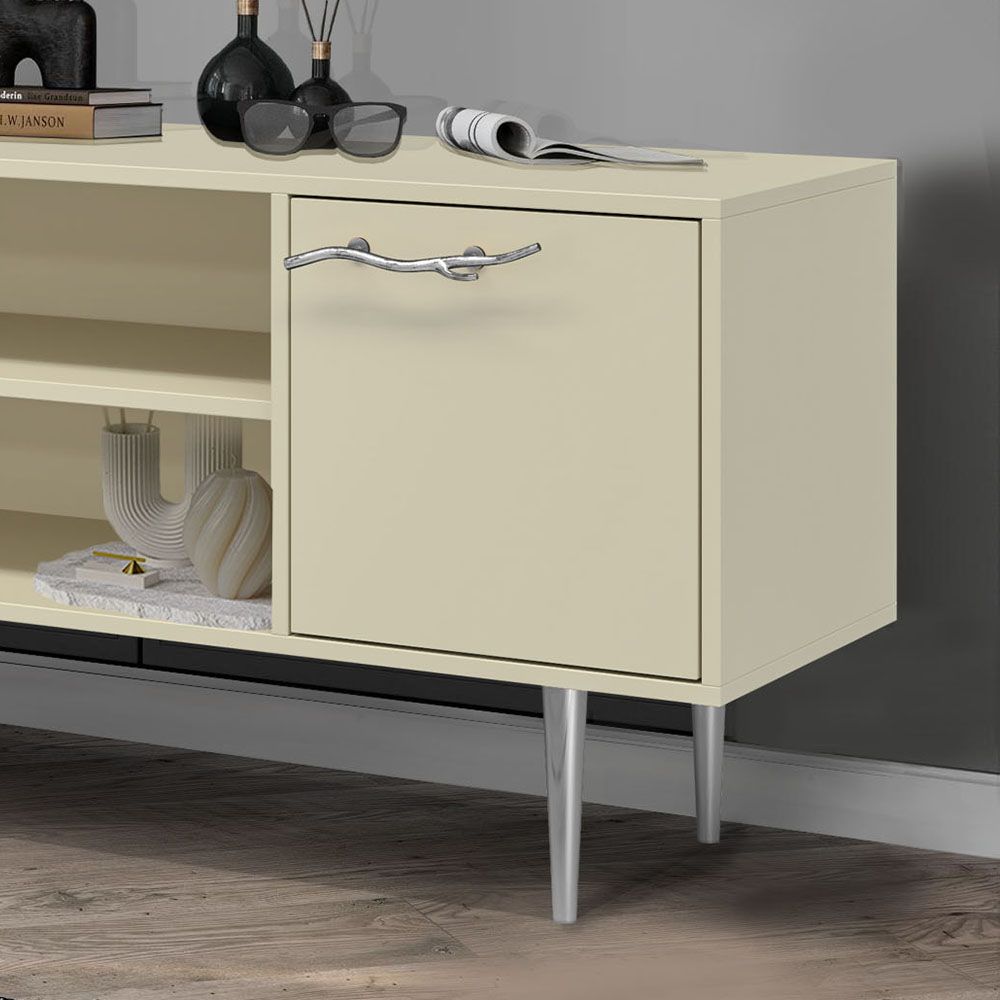 Тумба под ТВ Арт Колор matte 155см Стайл Сильвер Серый шелк матовый