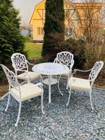 Комплект мебели из литого алюминия Geneva 4 White, античная бронза