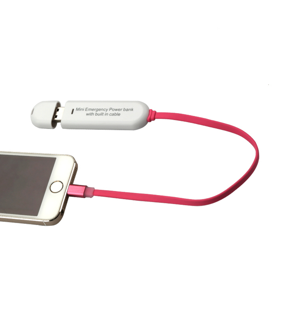 Power Bank с кабелем iPhone 8pin, Mini Emergency, 500mAh