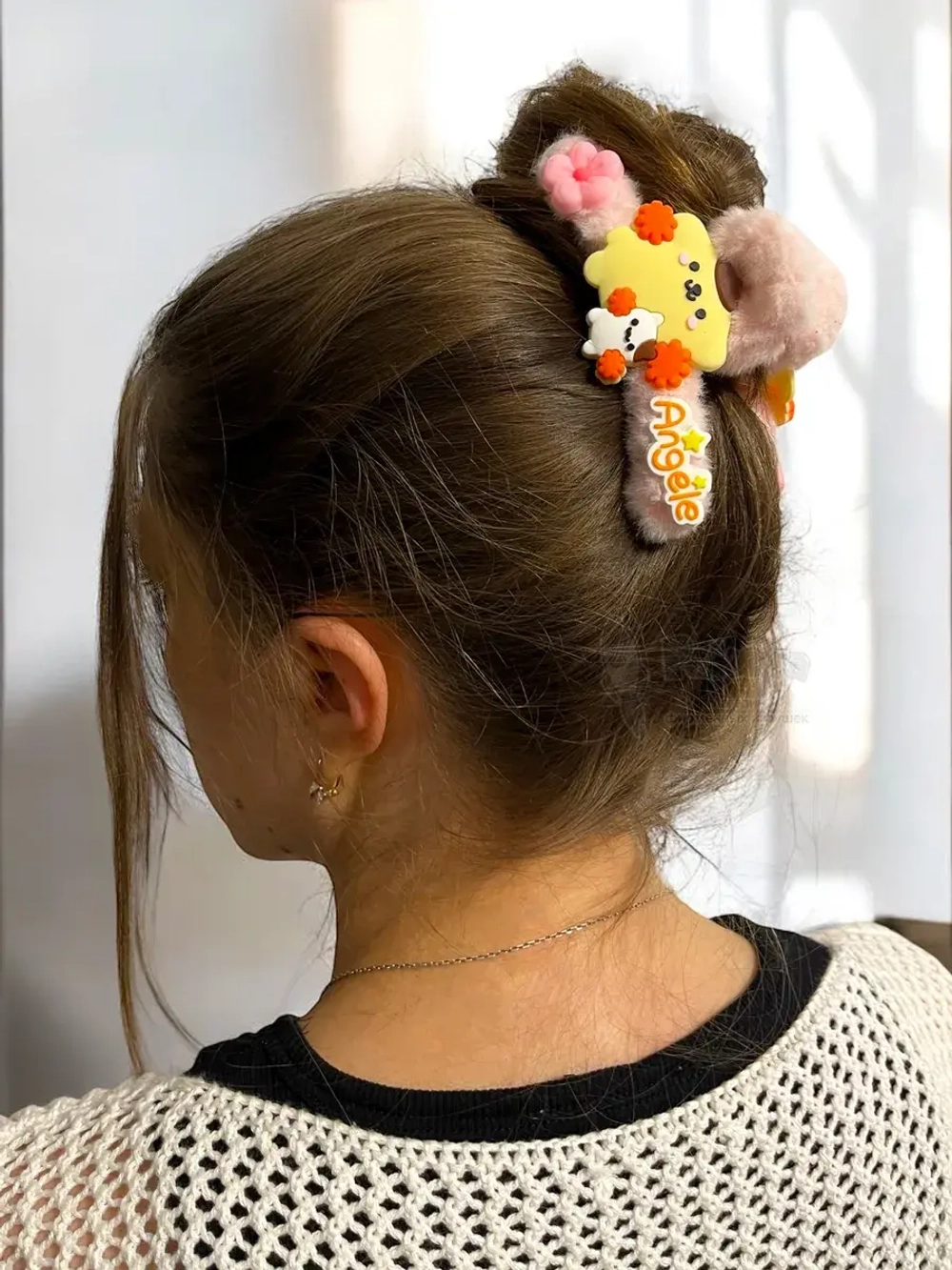 Заколка крабик краб для волос пушистый плюшевый Hello Kitty