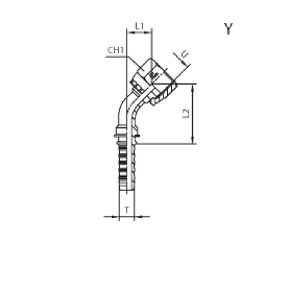 Фитинг DN 38 ORFS (Г) 2 (45)