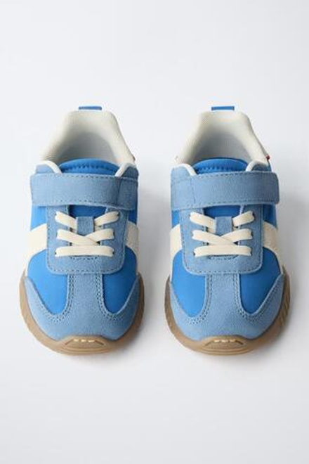 ZARA СПОРТИВНЫЕ КРОССОВКИ ИЗ ЗАМШИ, ЯРКО-СИНИЙ