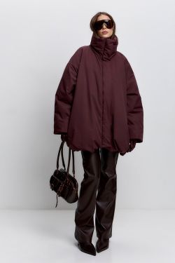 Куртка-баллон зимняя Айсель винного цвета