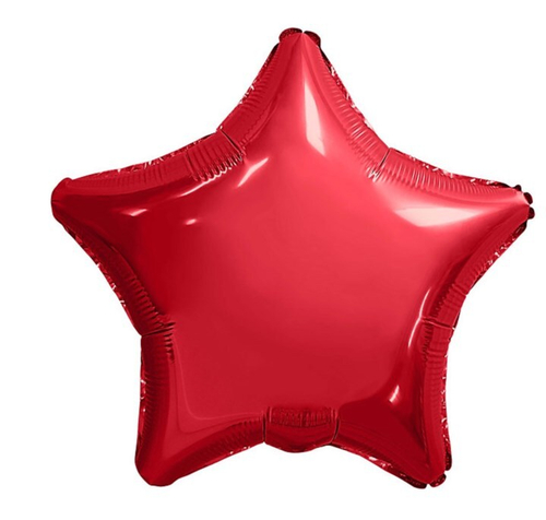Шар звезда фольга 46 см Красный