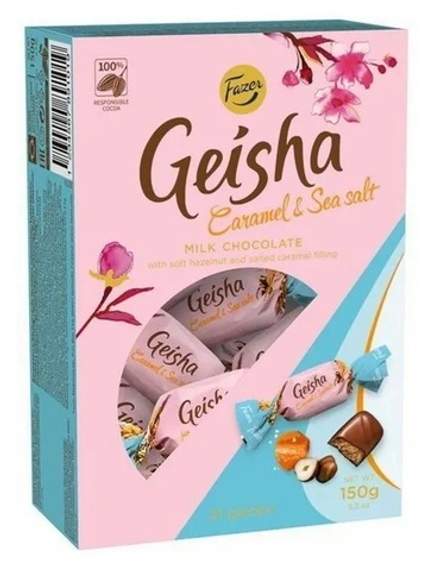 "Geisha" Конфеты из молочного шошолада морской солью и карамели 150г