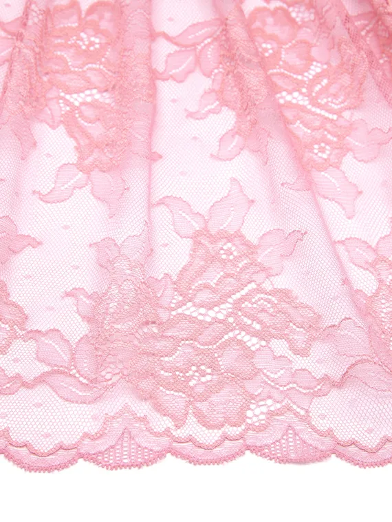 03-201 ОПТ Кружево эластичное 23 см, пыльно-розовый