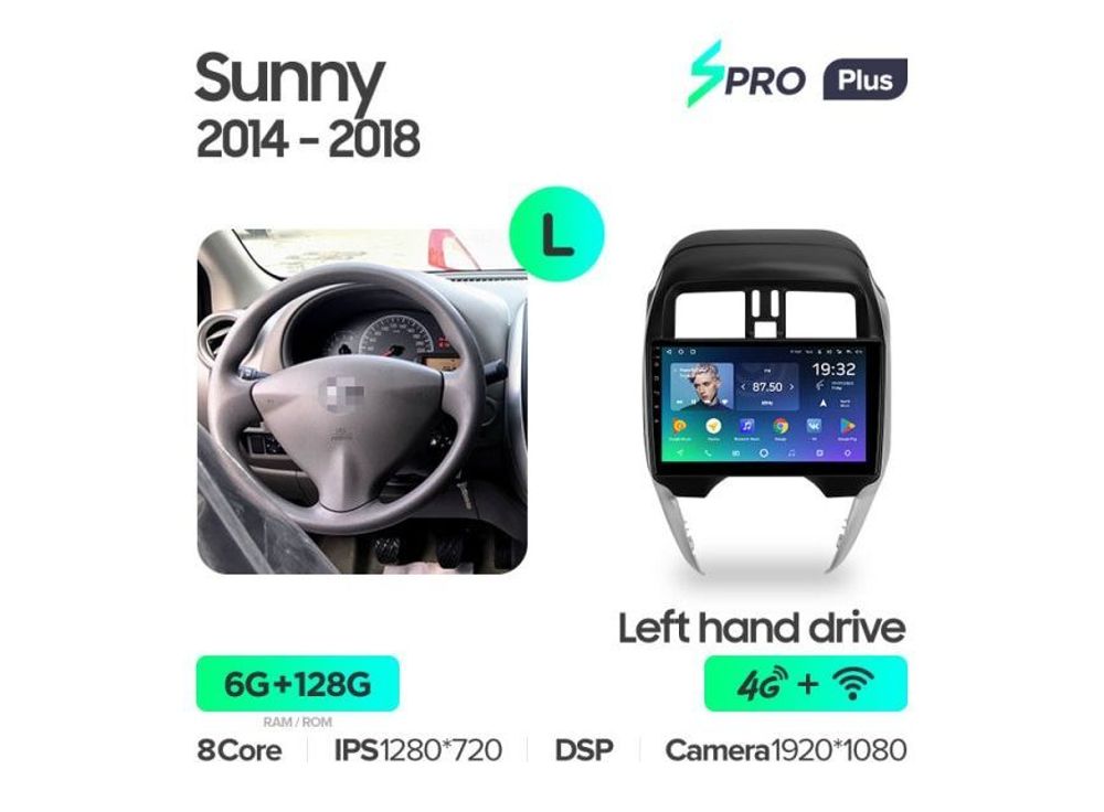 Магнитола Teyes SPRO Plus 6-128 Nissan Sunny 2014-2018 10.2&quot;