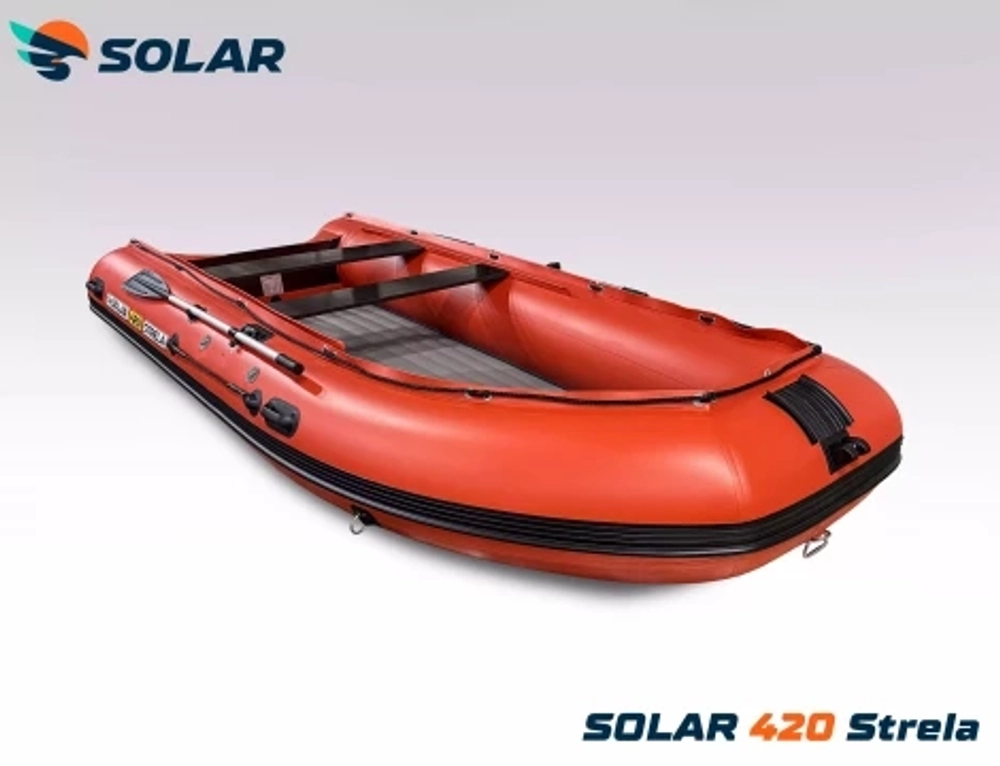 Лодка надувная моторная solar-420 strela jet tunnel