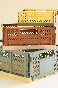 ZARA HOME СКЛАДНАЯ КОРОБКА, ЗЕЛЕНЫЙ/ЭКРЮ