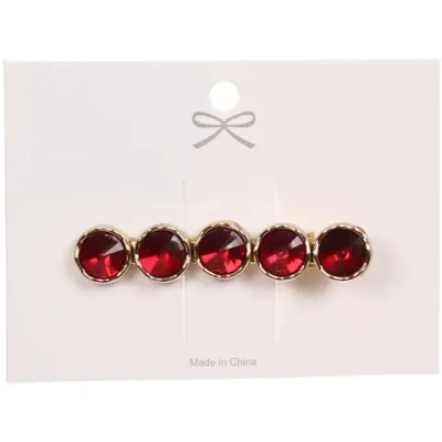 Зажим для волос 1шт на блистере «КАРАМЕЛЬ», круги, цвет гранатовый, 6*1см