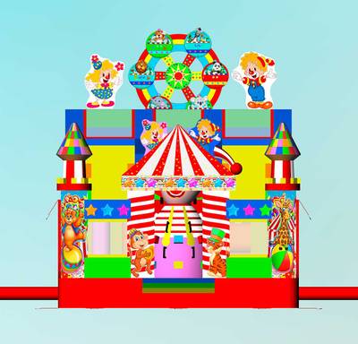 Коммерческий надувной  батут " Цирковой" 7*4*4,5м