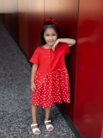 Платье в садик для девочки с коротким рукавом