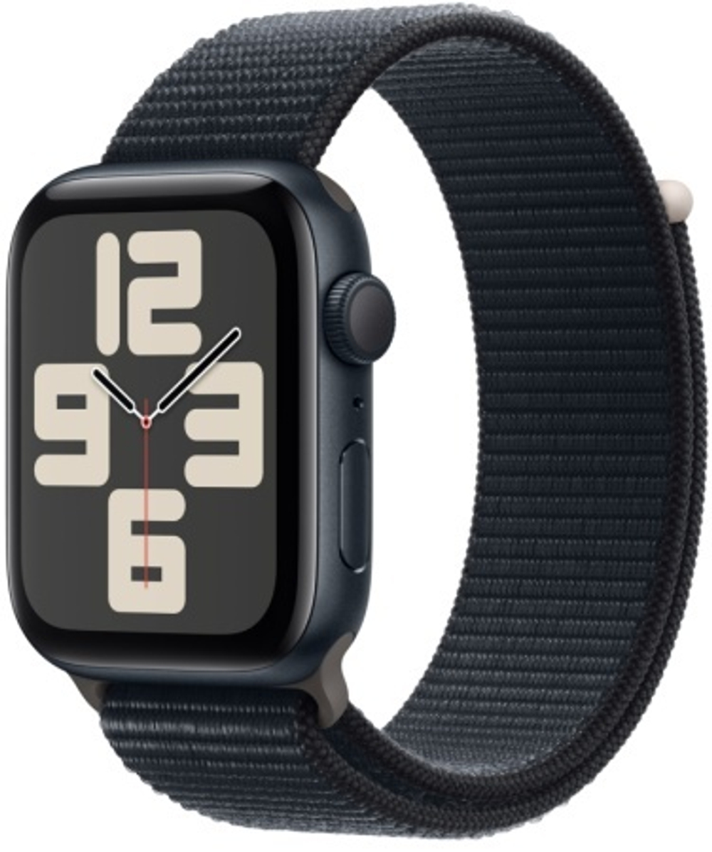 Часы Apple Watch SE (2023), спортивный ремешок черного цвета