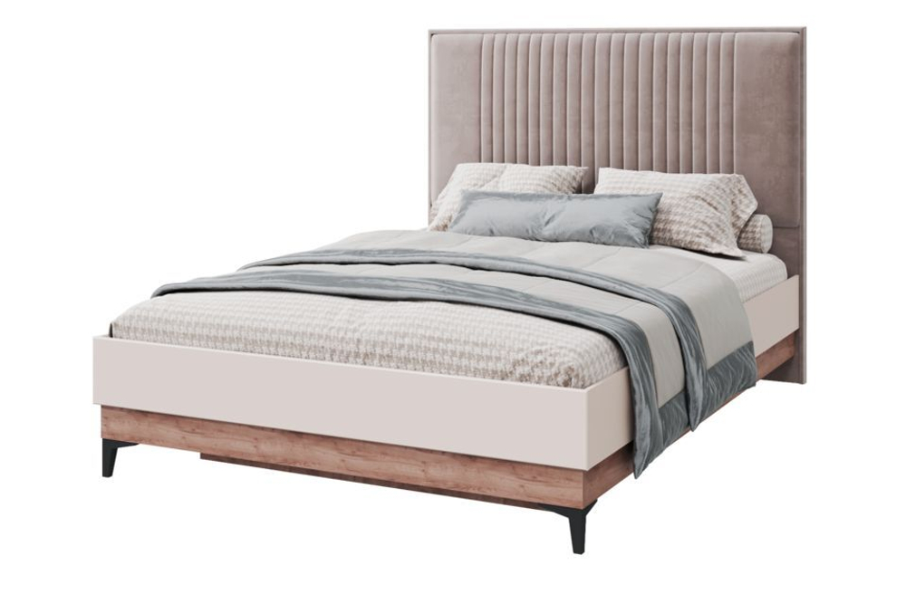 Кровать двухспальная 140х200 с бельевым ящиком Тоскана мягкая спинка