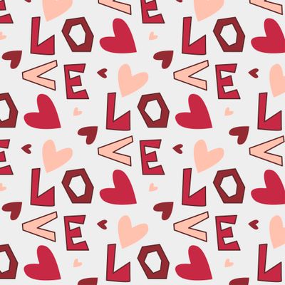 LOVE паттерн с сердечками