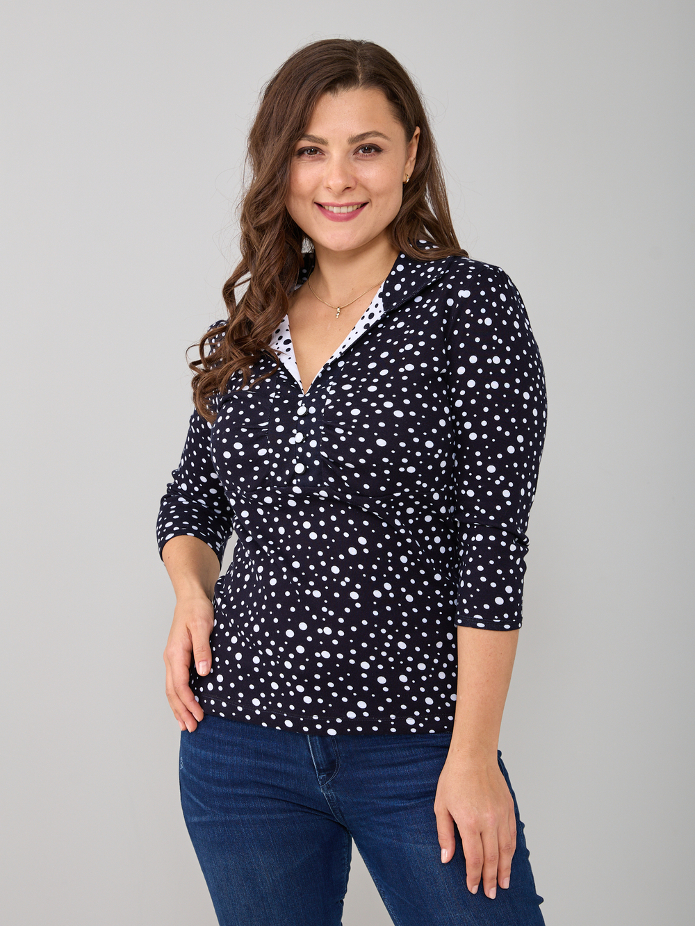 Блузка БЛ-015/синийгорох